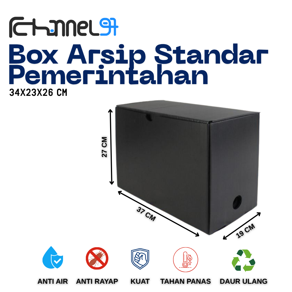 Box Standar BI Kardus Dokumen Arsip Ukuran 37x19x27 cm Anti Air Anti Rayap Kuat Tahan Panas Daur Ula