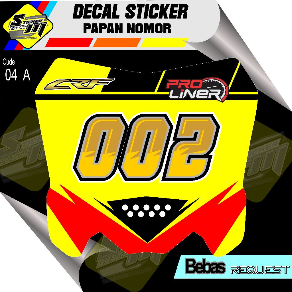 DECAL STICKER PAPAN NOMOR CRF.KLX.SUPERMOTO DLL SP 04