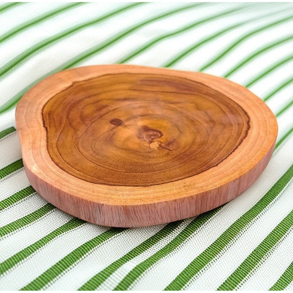 Potongan kayu jati premium Natural/talenan kayu jati diameter 20-25 cm