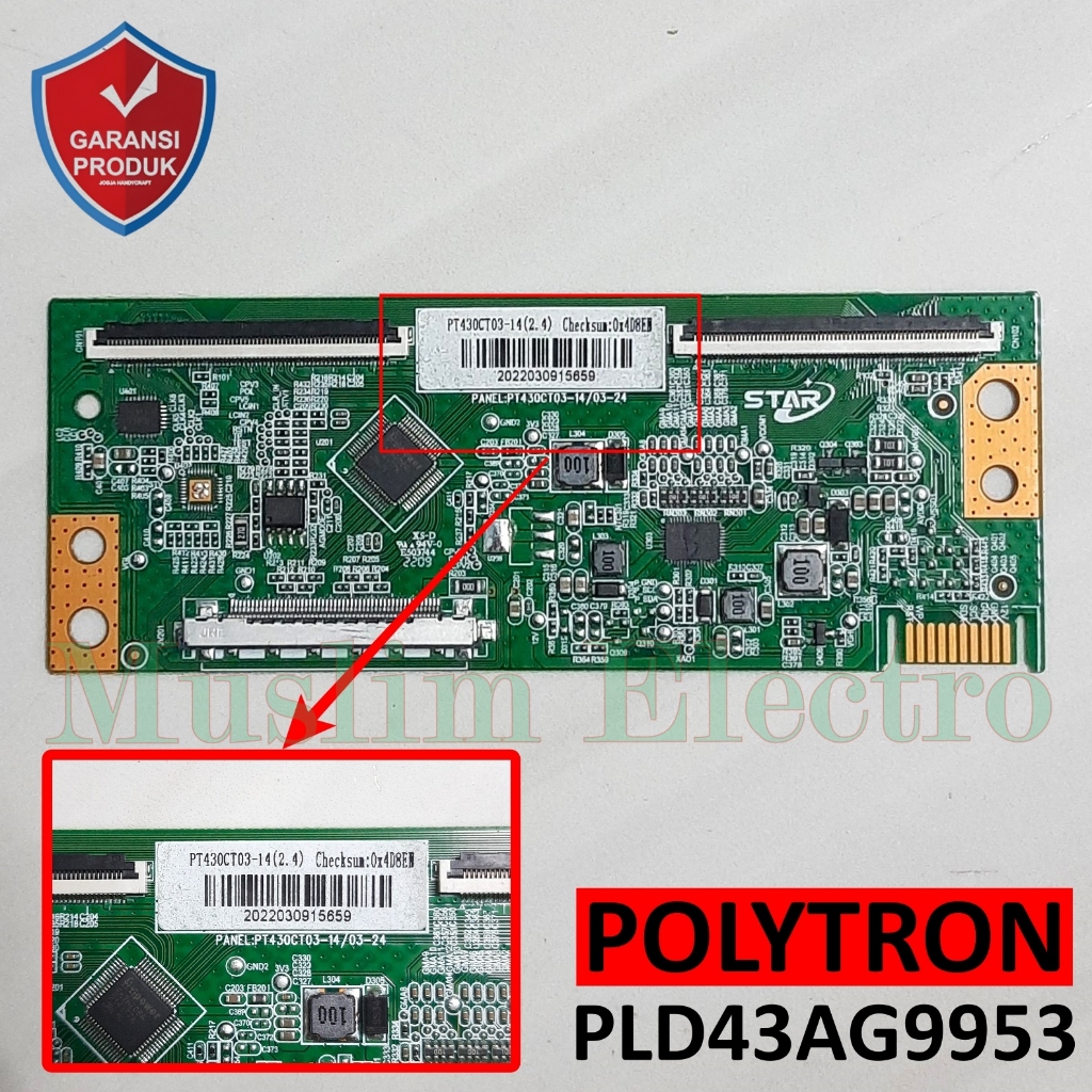 Tcon LED TV Polytron Android PLD43AG9953  43AG9953