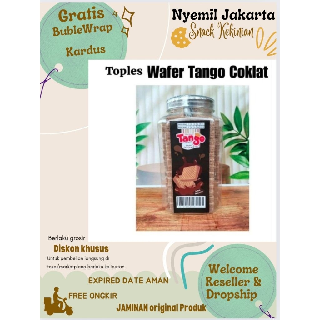 Snack branded viral /jajan lebaran/ Snack kiloan premium murah/ WAFER TANGO/ toples jumbo snack kilo