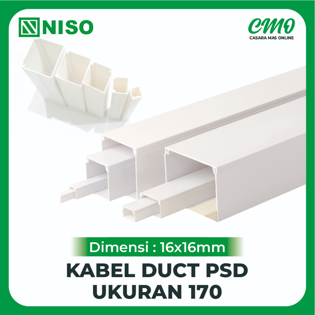 Kabel duct PSD NISO 16x16 mm (170CM) kabel duct tray pelindung kabel
