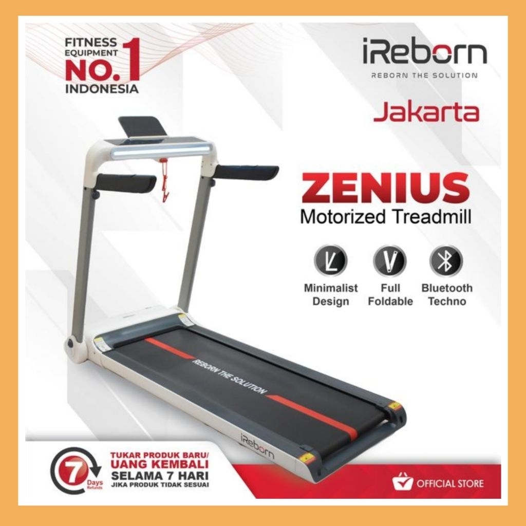 IReborn Treadmill Elektrik Zenius - Alat Fitness Gym Olahraga Rumahan - Zenius