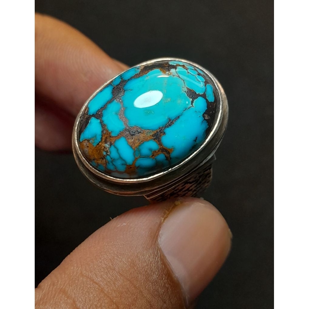 batu akik Pirus persia biru ceplok