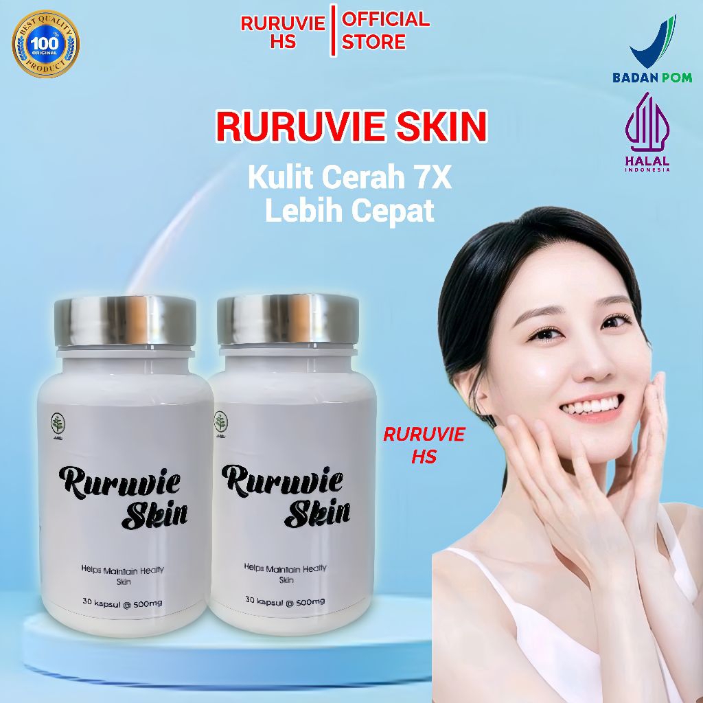 Ruruvie skin Asli Ori Capsule Pemutih Badan | 7x  Memutihkan Lebih Cerah