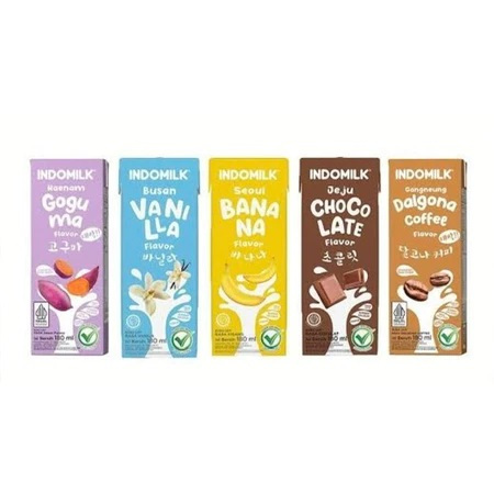 Indomilk Susu UHT Strawberry Chocolate Vanilla Banana Dalgona 180 ml M