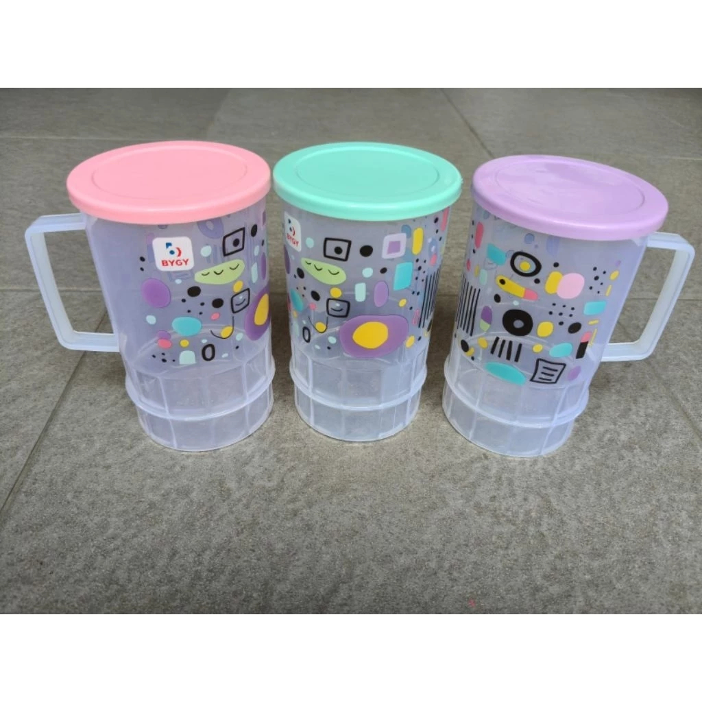 GELAS BIR BENING TUTUP JUMBO BAHAN PLASTIK 700ML DRACO
