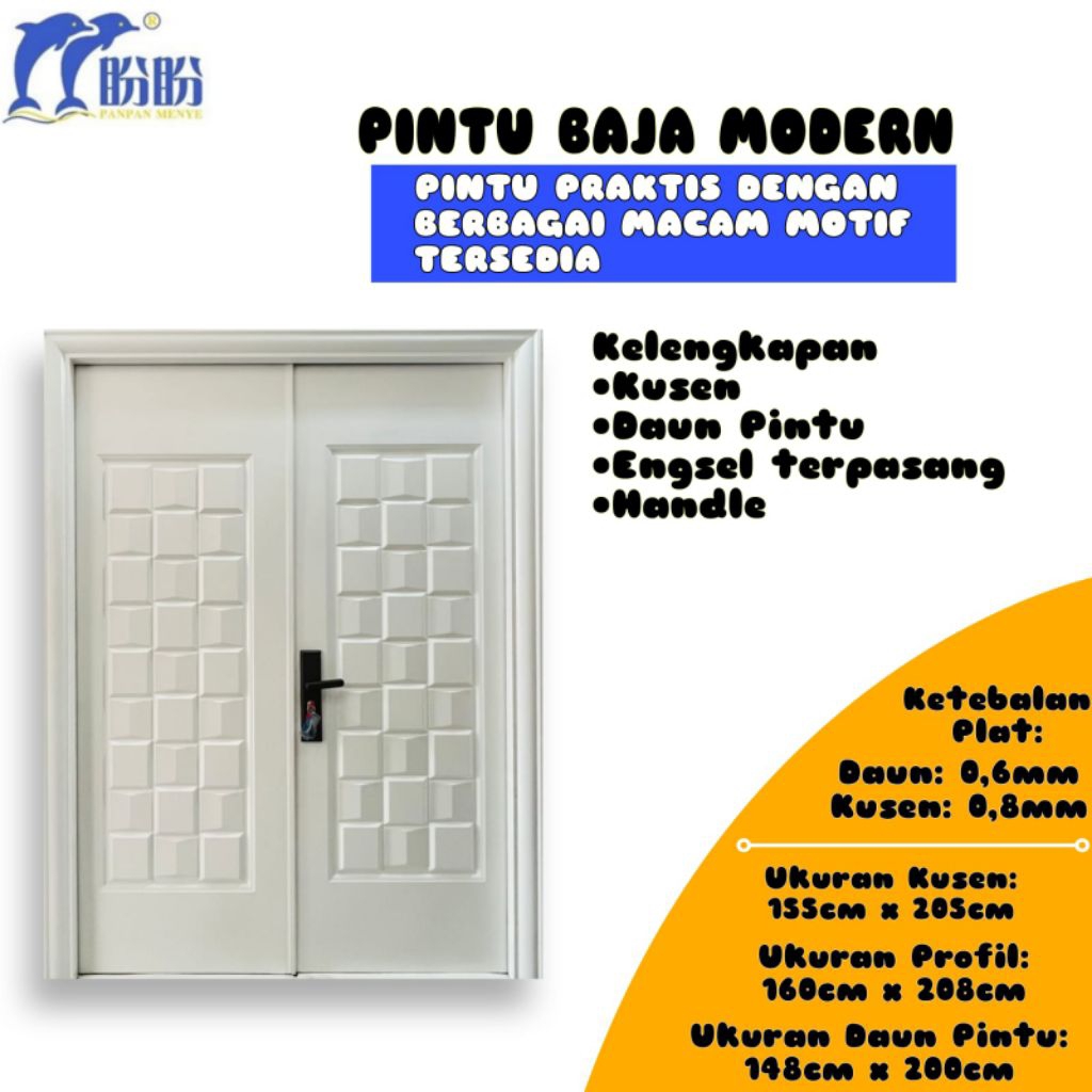 Pintu Rumah/Pintu double/Pintu Utama/Pintu Baja