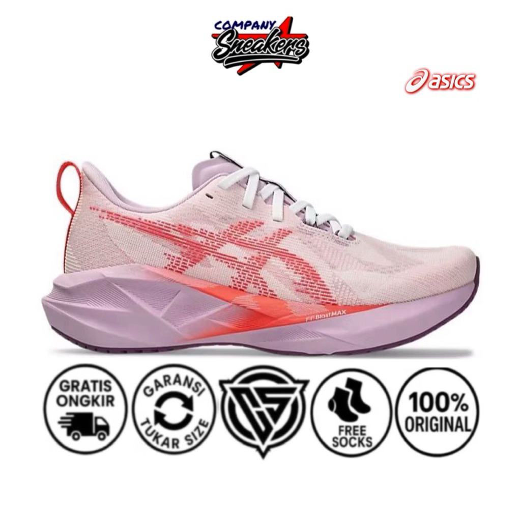 Sepatu Running Asics GEL Novablast White Coral Reef Sepatu Wanita Original