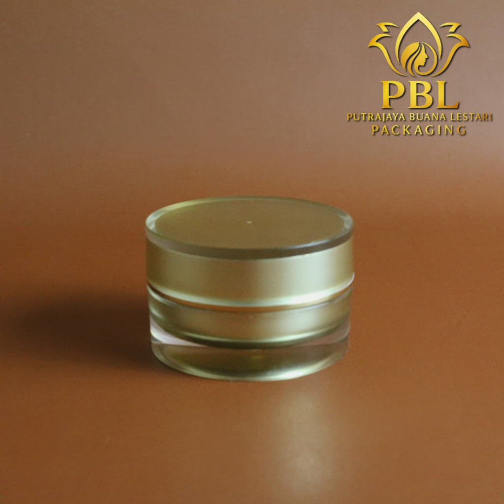 Pot Cream Acrylic 15 gram Gold / Pot Akrilik 15gr Jar Round / Pot Wadah Cream 15 gram - Kemasan Kosm