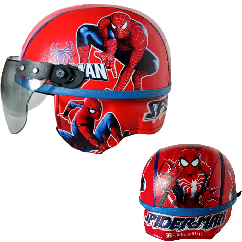 Helm Chip/Sincan Anak SPIDERMAN/ Helm Motor Anak Untuk Usia 1 2  3 4 Tahun