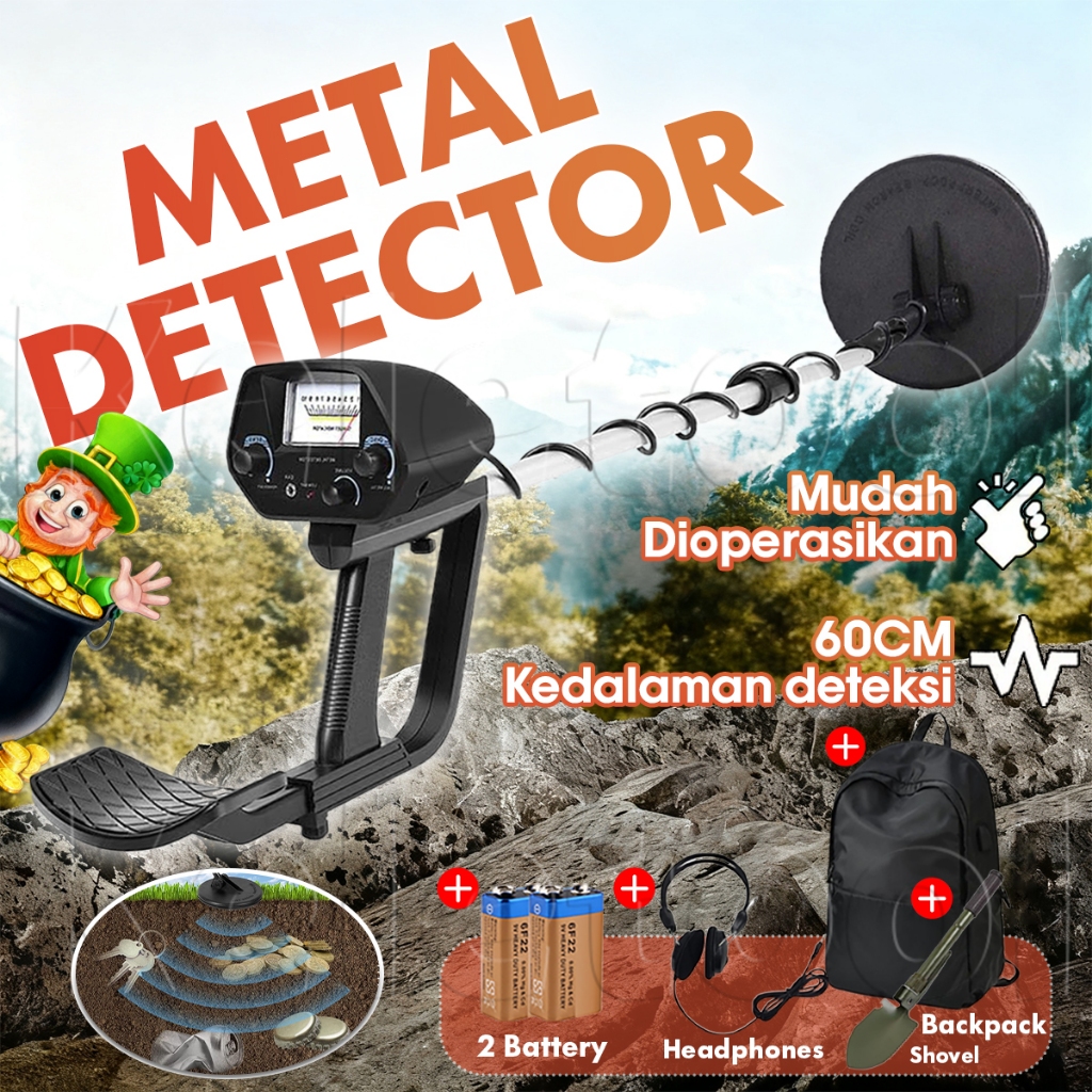 MD-4030 Detektor Logam Emas Metal Detector Dalam Tanah Alat Pendeteksi Logam Bawah Alat Pendeteksi P
