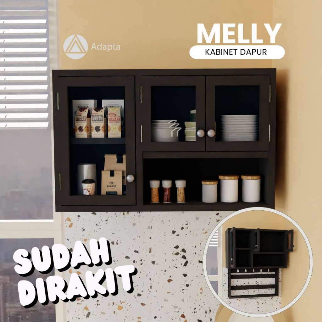 Adapta - Kabinet Dapur Atas - Lemari Dapur Serbaguna Multifungsi - Lemari Dapur Minimalis - AL-MELLY