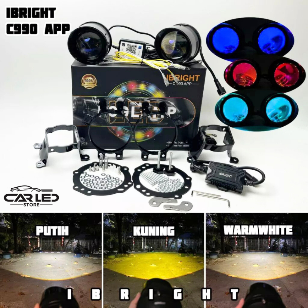IBRIGHT C990 - LAMPU KABUT Sepasang Foglamp FOG LAMP IBRIGHT C990 Honda & Toyota Universal 3inc 3 WA