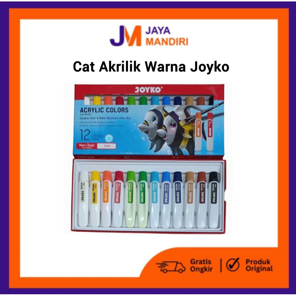 Cat Akrilik 12 Warna Joyko (1set)