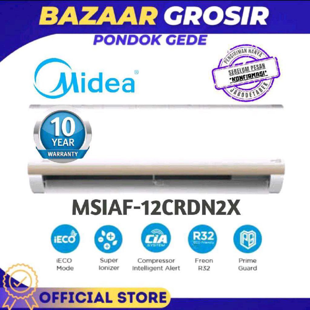 AC MIDEA 1½ PK MSIAF-12CRDN2X / MSIAF12CRDN2X / MSIAF 12CRDN2X