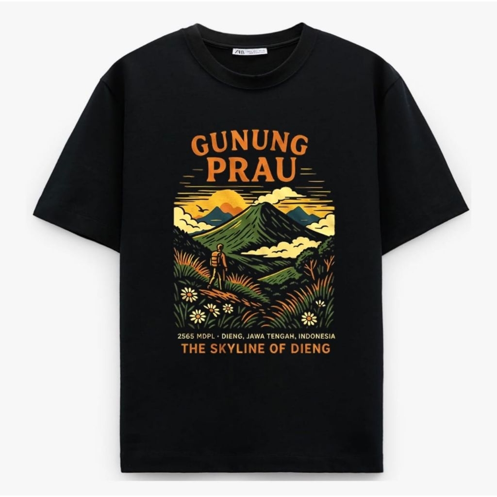KAOS LENGAN PENDEK TEMA GUNUNG PRAU