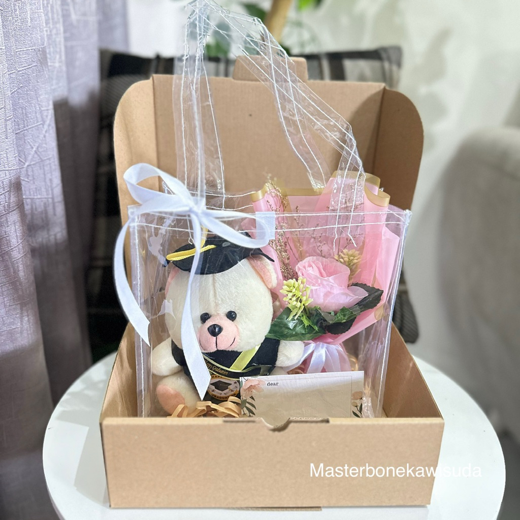 Hampers Tas mika (( WISUDA )) / buket bunga artificial/ kado wisuda / hadiah wisuda / buket uang / p