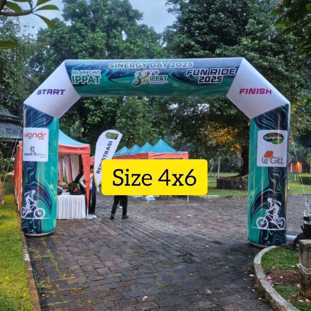 Gapura Balon Gate Start Finish Ukuran 4x6 Sudah Termasuk Blower 250 Watt