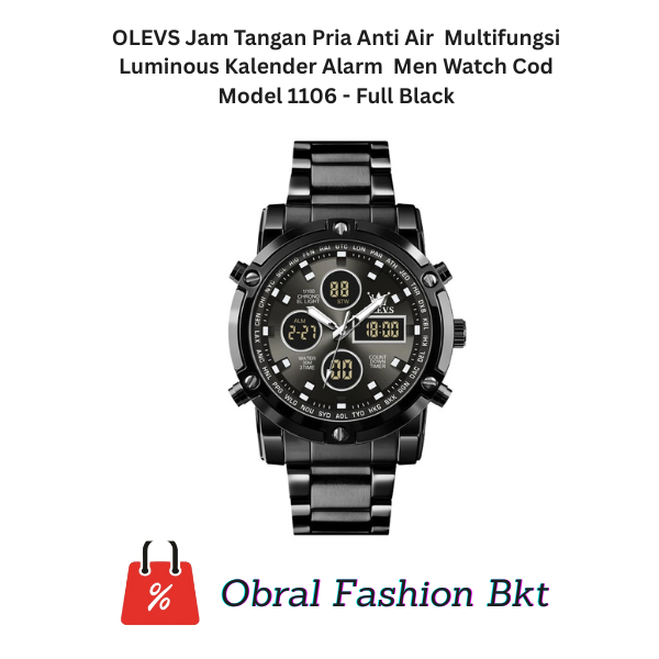 OLEVS Jam Tangan Pria Anti Air Original Multifungsi Luminous Kalender Alarm Analog Cowok Fashion Hit