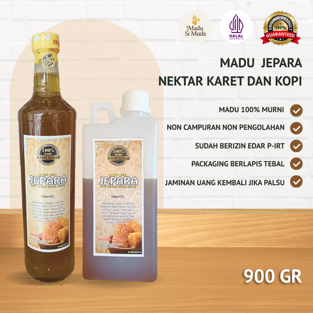 Madu Jepara Asli Murni Nektar Karet dan Kopi Tinggi Antioksidan 900gr