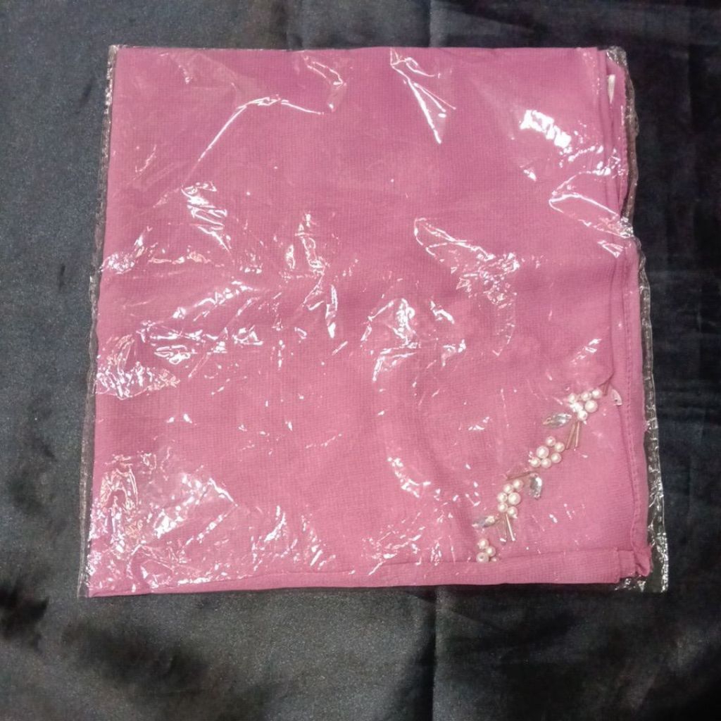 obral hijab segiempat dusty pink mutiara