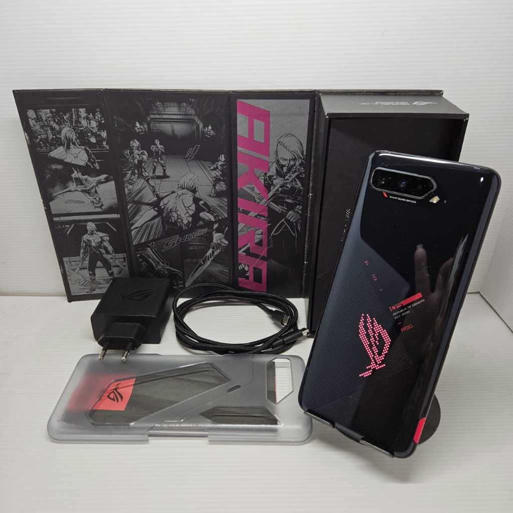 NO MINUS ASUS ROG PHONE 5S 8/128 BLACK LENGKAP CHARGER ORI NO MINUS GAN