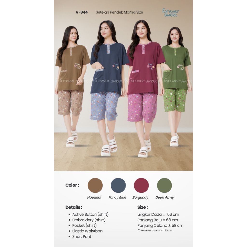 BABYDOLL FOREVER SWEET MAMA SIZE V-844 PENDEK