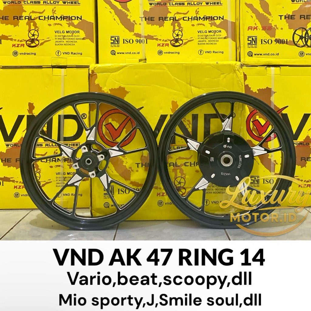 VELG VND AK 47 RING 14 VARIO 125/150 BEAT SCOOPY MIO SPORTY 110 SOUL FINO MIO KARBU GENIO 185/215
