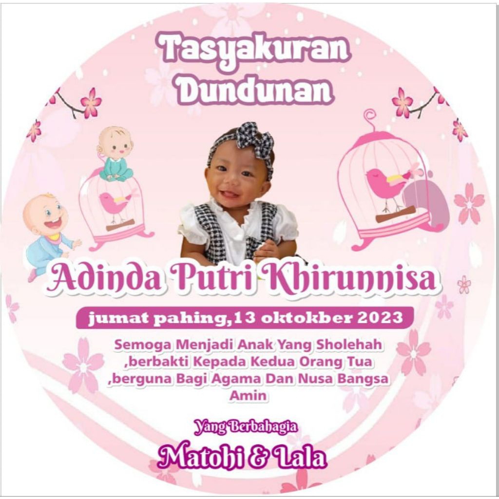 Sticker Tedak Siten / Tasyakuran Dundunan Harga Murah