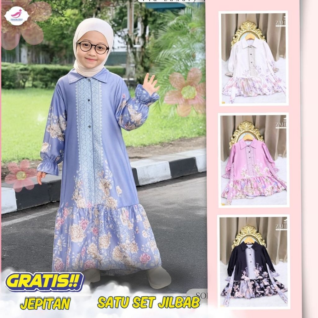 Gamis Anak Perempuan Terbaru 2026 | Baju Lebaran Anak Bahan Dior Silk Premium