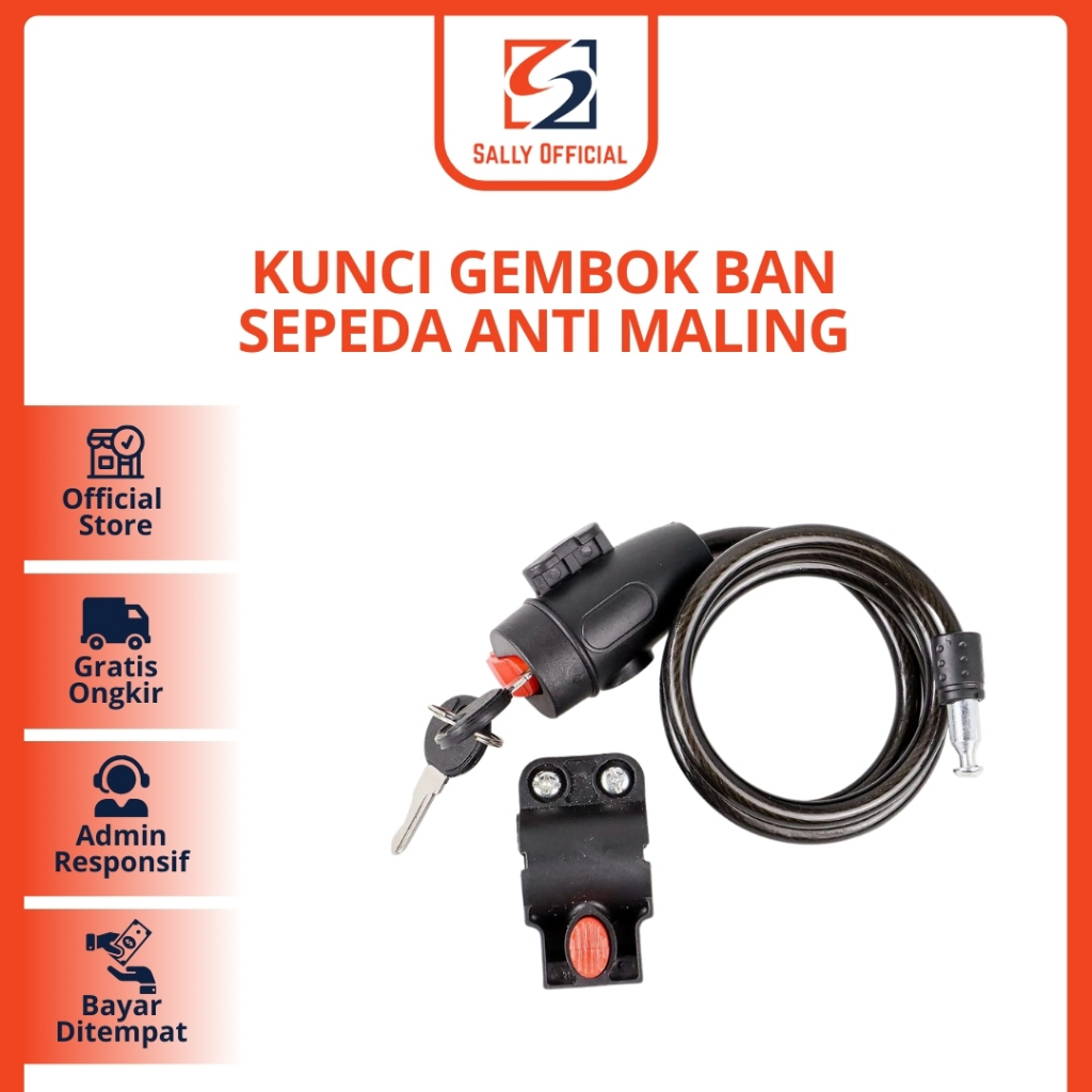 KUNCI SEPEDA / KUNCI GEMBOK SEPEDA / KUNCI SPIRAL SEPEDA
