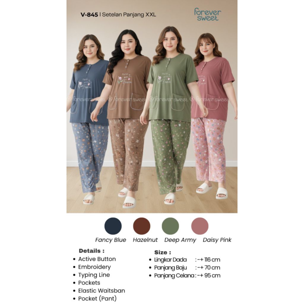 GROSIR Baju Tidur FOREVER  Sweet CP XXL Jumbo HSX 095, HSX 089, WVX 189, MPX 359 CR, WV 098 - 2, V 1