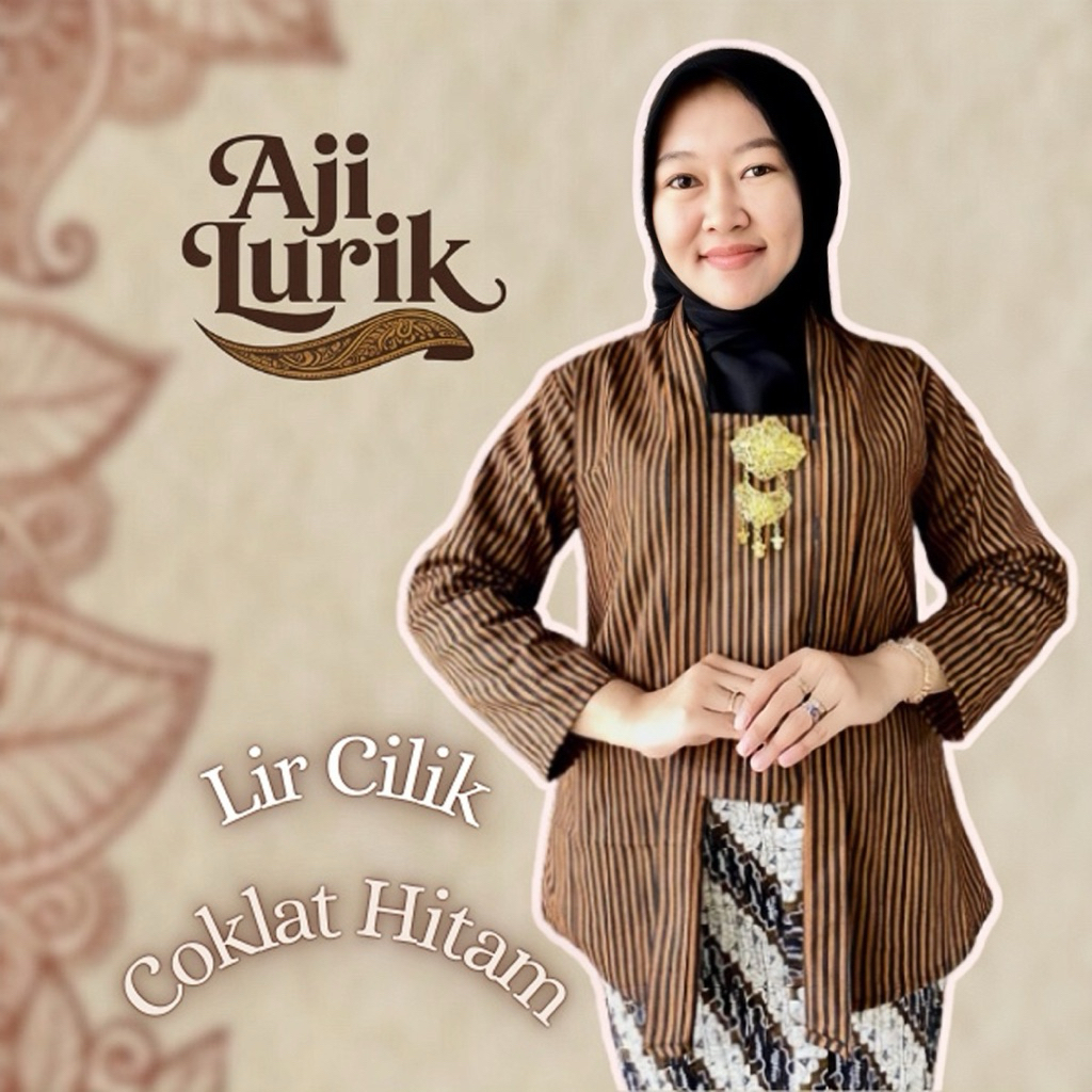 Ready Stok Kebaya Kutubaru Wanita Dewasa / Terlaris Baju Lurik Fest Mewah Modern - Motif Bergaris / 
