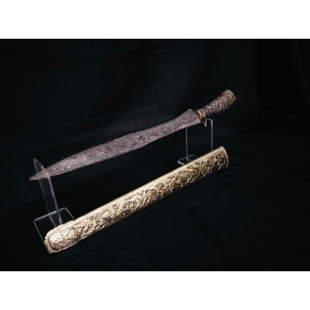 Keris Suduk Maru Pamor Batulapak Tembus Bilah Original Kuno Warangka Full Logam