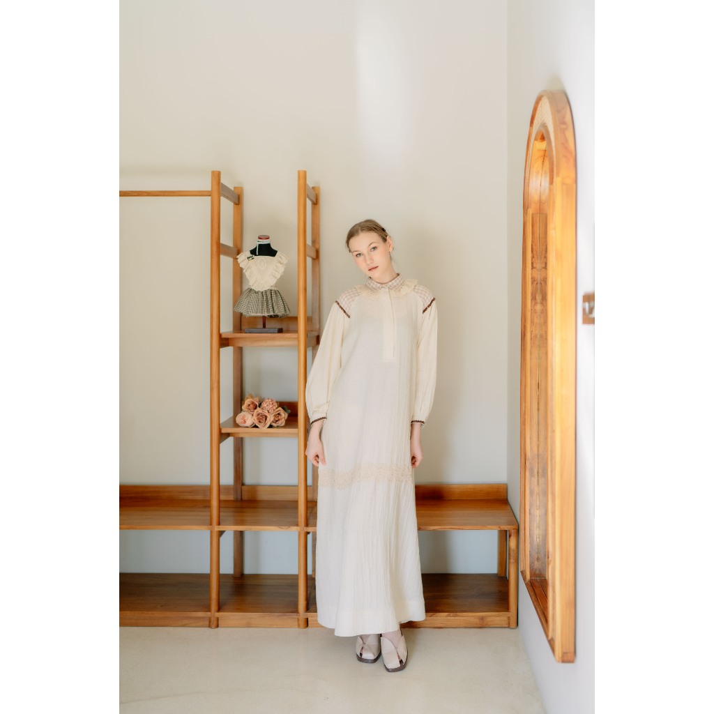 Sausan - Leony Dress - Dress Wanita Linen Gingham Premium