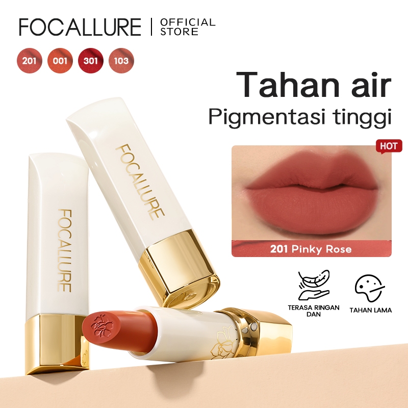 FOCALLURE Matte Lipstick-Tahan air kosmetik bibir lipstik #JasmineMeetsRose