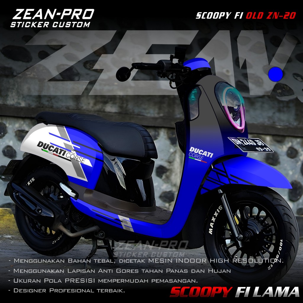 (PROMO COD) TERBARU Decal Sticker Honda Scoopy Fi Lama Full body - Stiker Skotlet Variasi Modifikasi