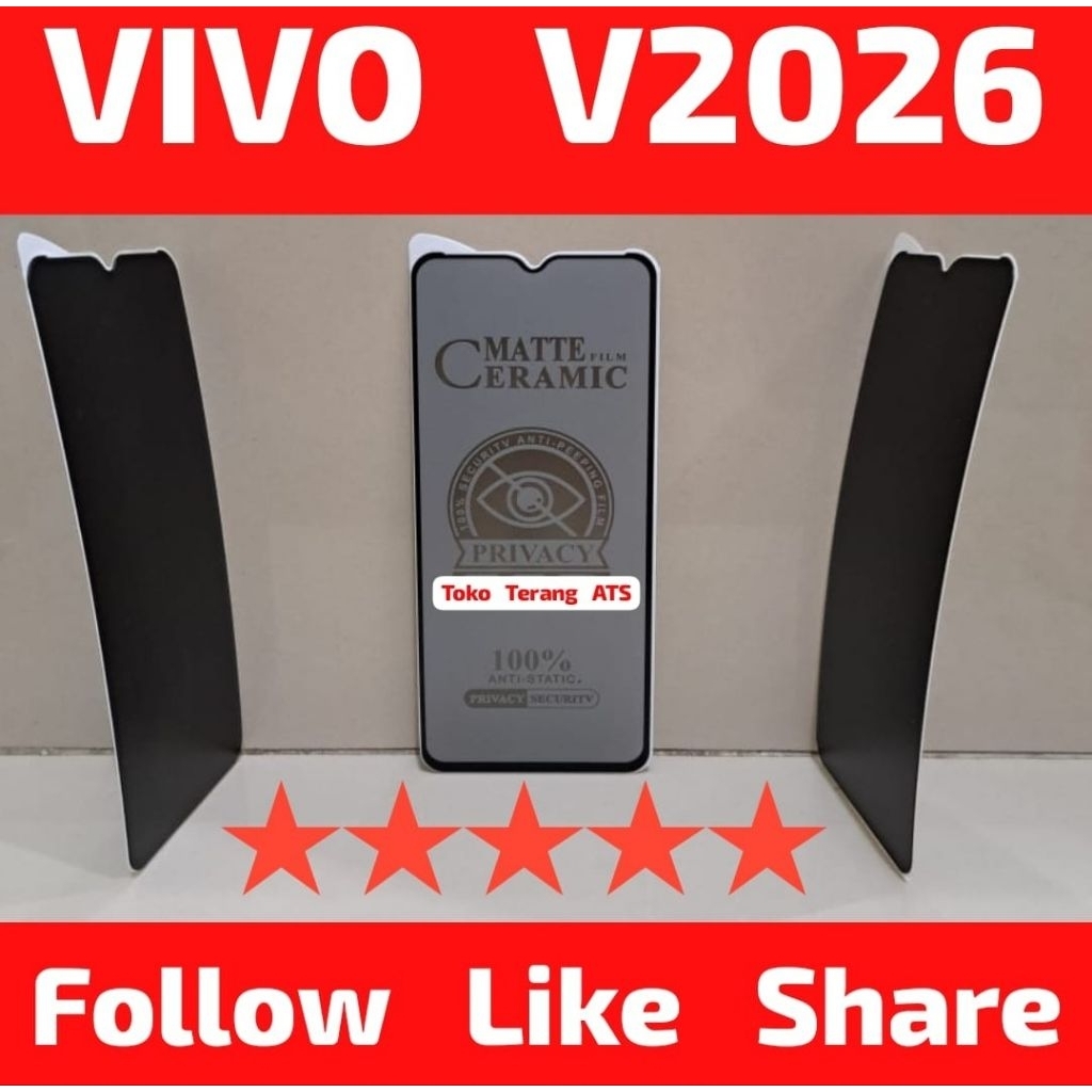 Tipe Hp Vivo 1820 Y91C Spy Ceramic Pelindung Layar Handphone Tempered Glass Matte Film Ceramic Priva