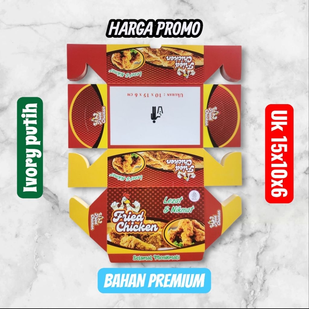 KARDUS BOX FRIED CHICKEN/KEMASAN FRIED CHICKEN/KERTAS BUNGKUS FRIED CHICKEN