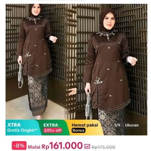 PRELOVED Set tunik Kurung melayu FREE hijab segiempat