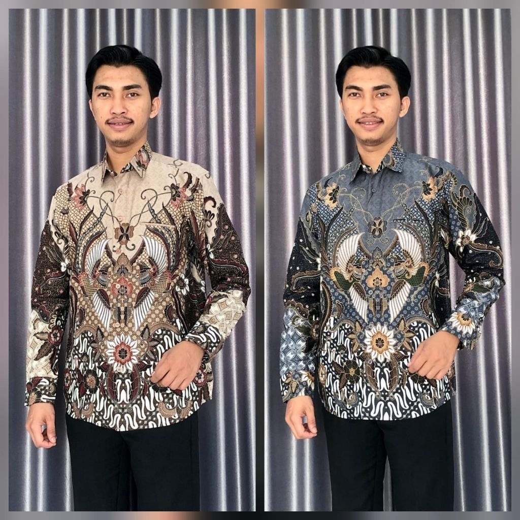 Kemeja Batik Pria ERKAPE Premium – Motif Klasik Modern Elegan | Formal dan Kondangan (M L XL)