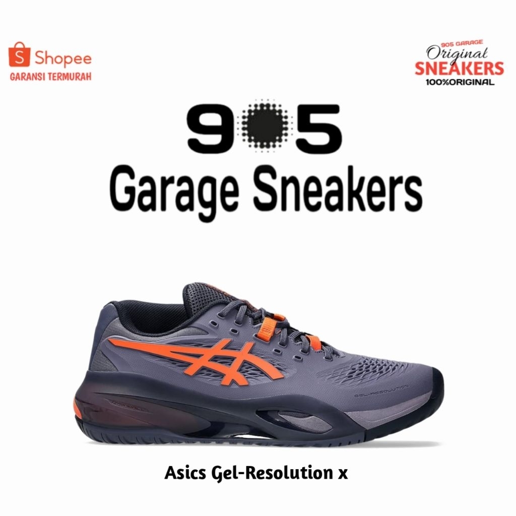 Sepatu Tenis Asics Gel-Resolution x Greyish Purple/Nova Orange Original