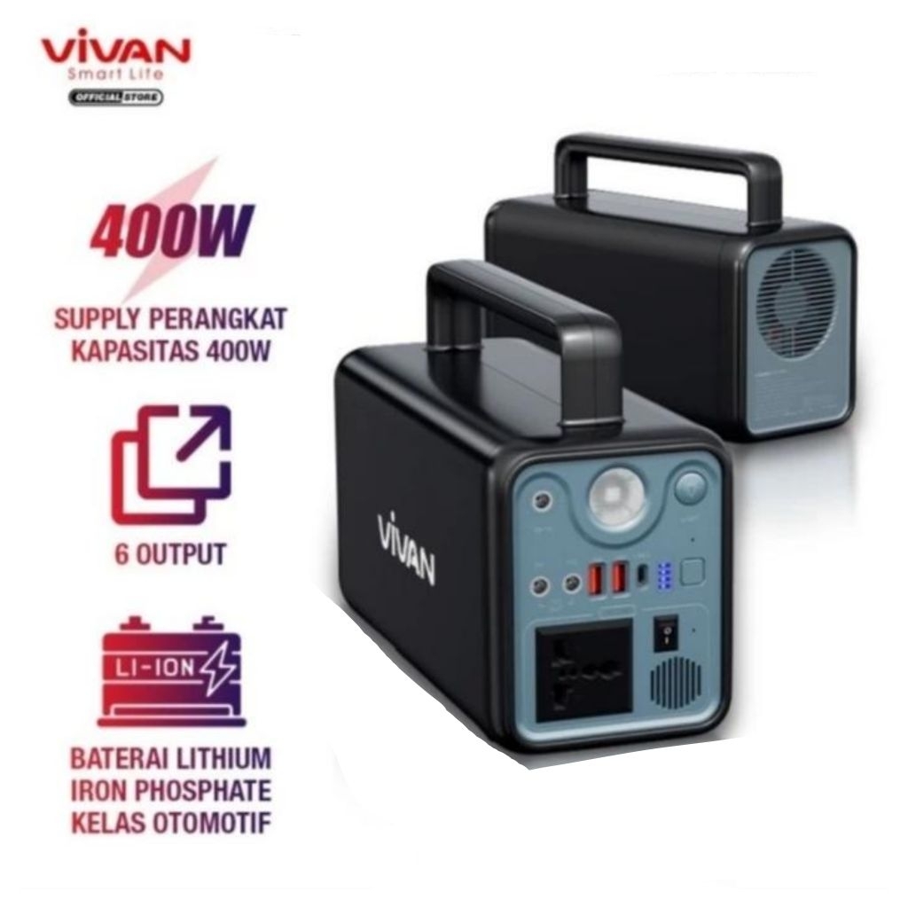 VIVAN VPS-P400 Power Supply Energy Storage Station Portable 72000mAh - VIVAN P400