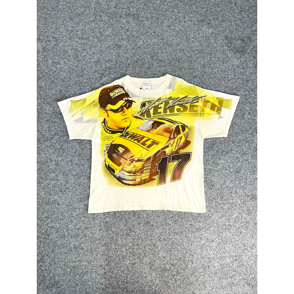 VINTAGE NASCAR MATT KENSETH AOP TAG BY TEAM CALIBER T-SHIRT SECOND