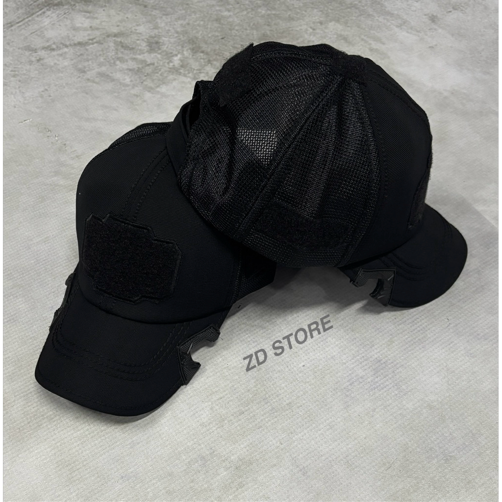 Topi Tactical Coak Polos PREMIUM Bahan Korea/Topi Tactical Punisher Polos HITAM Jaring Korea