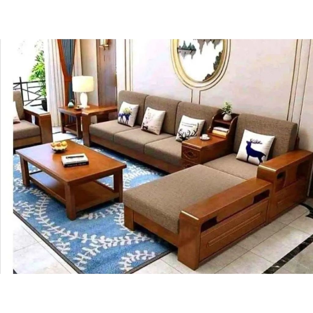 Kursi Tamu Sadewa Laci Jati Minimalis Kursi Tamu Jati Solid Kokoh - Kualitas Bergaransi