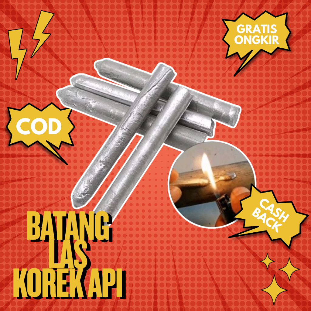 Batang Las Korek Api 3 PCS Temperatur Rendah - Patri Timah Bakar Las - Kawat Batang Las Bakar Api