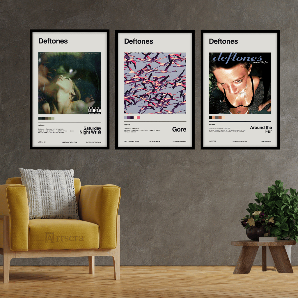 Hiasan Dinding Band Deftones Aesthetic Vintage Retro Poster Album Musik Pajangan Kamar Custom