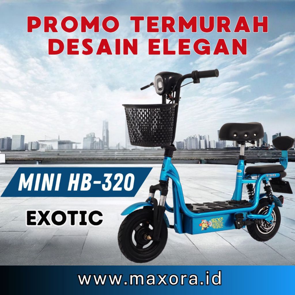 Sepeda Listrik Mini HB 320 - Sepeda Listrik Ringan, Cocok untuk Sekolah & Bermain, Aman untuk Anak-a